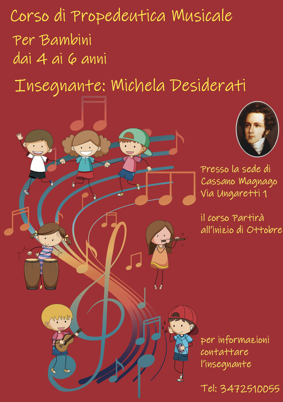 Corso di propedeutica Musicale per bambini dai 4 ai 6 anni – Sede di Cassano